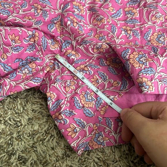 J. Crew Embroidered Romper in Pink Vines Block Print Sz 2 - Picture 8 of 11